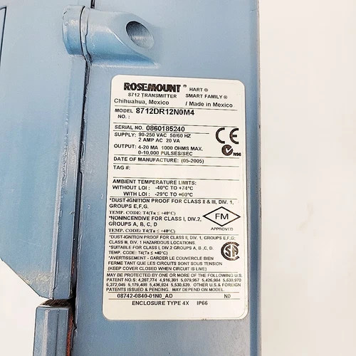 Rosemount 8712DR12N0M4 Magnetic Flow Transmitter — product image 2 of 4