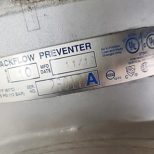 Zurn Wilkins 10" 350AST Double Check Backflow Preventer — product image 7 of 11