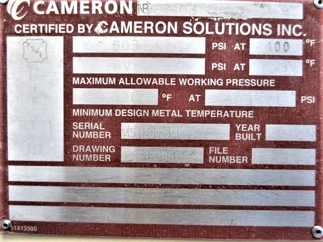 Cameron Vertical Sand Trap Pressure Vessel, 20" x 5' — product image 6 of 8