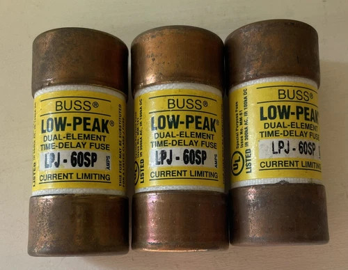 Bussmann LPJ-60SP Low-Peak Dual-Element Time-Delay Fuse (Lot of 3) — primary product image