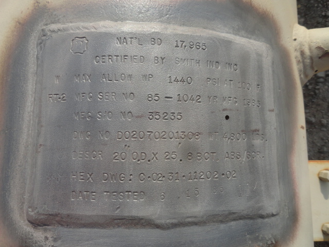 Smith Industries Glycol Contactor Tower 20" OD x 25' 8-Tray — product image 9 of 10