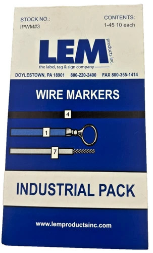 LEM Products IPWM#3 Industrial Pack Wire Markers