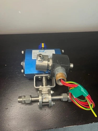 MCF MSR-40-F04 Pneumatic Actuator with 1/2" TT2566TET Ball Control Valve and ASCO Solenoid Valve