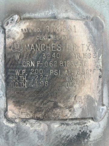Manchester Tank Horizontal Air Receiver Tank, 30" x 54", 200 PSI — product image 7 of 8