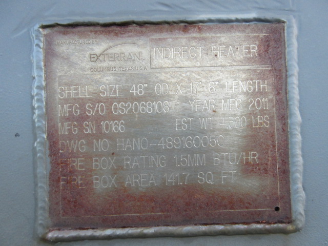 Exterran Indirect Fired Line Heater 48" OD x 17'6" Length 1.5MM BTU/HR — product image 2 of 8