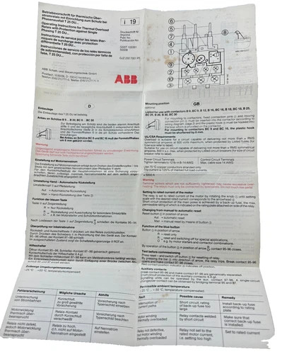 ABB T25 DU Thermal Overload Relay 2.8-4.0A — product image 8 of 8