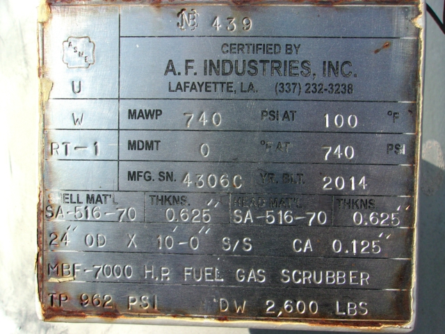 A.F. Industries MBF-7000 7000 HP Fuel Gas Scrubber — product image 10 of 11