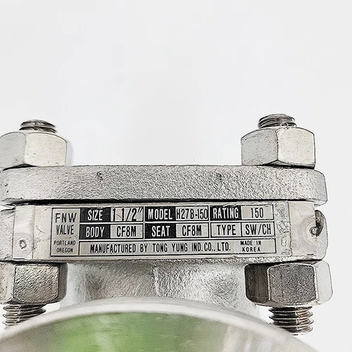 FNW 1 1/2" H27B-150 Swing Check Valve 316SS — product image 5 of 5