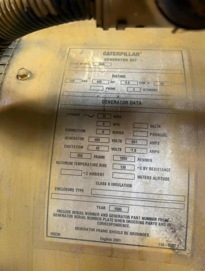 Caterpillar 3412 800 kW Diesel Generator Set — product image 5 of 8