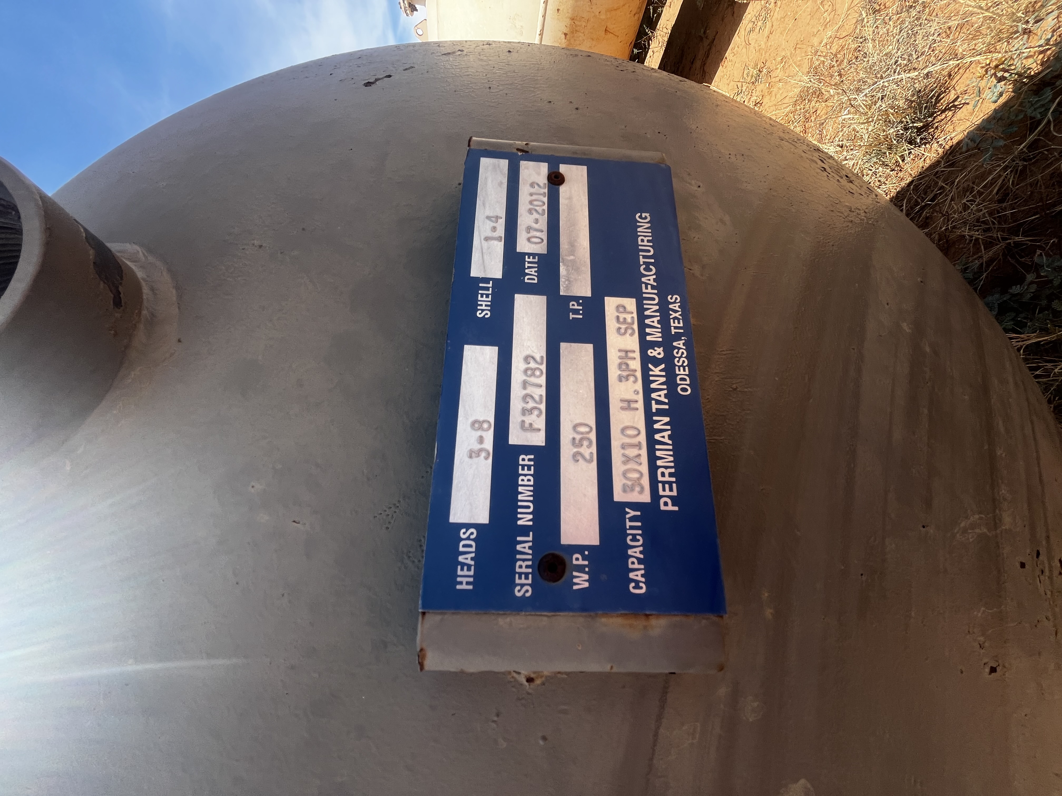 Permian Tank 30x10 Horizontal 3-Phase Separator — product image 3 of 4