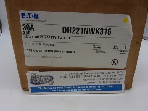 Eaton Heavy Duty Safety Switch DH221NWK316 — primary product image