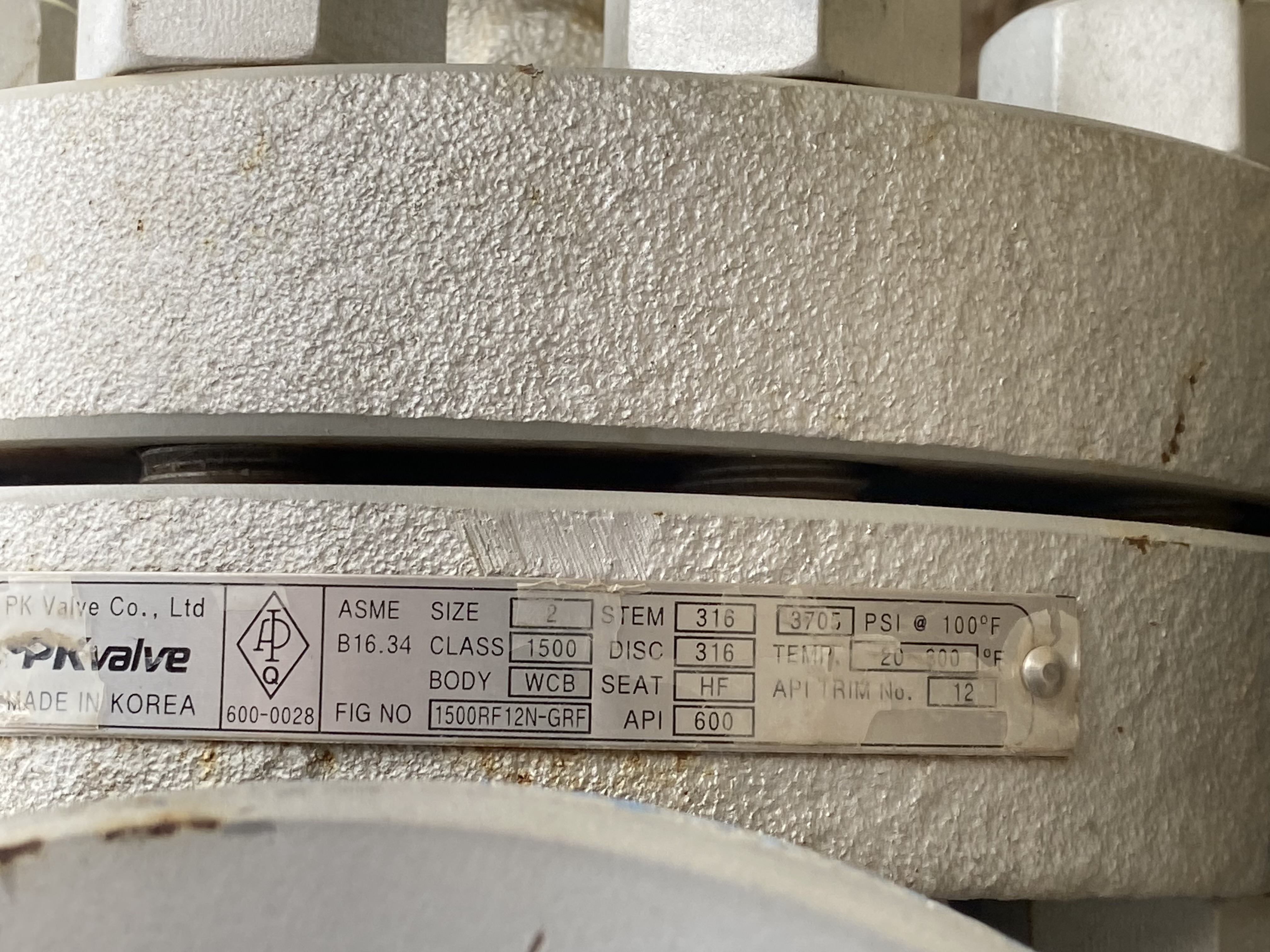 PK Valve 2-Inch Class 1500 Gate Valve 1500RF12N-GRF — product image 4 of 4