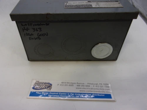 Westinghouse HF363 Heavy Duty Safety Switch, 100A, 600V, 3-Pole, Fusible, NEMA 1 — product image 4 of 7