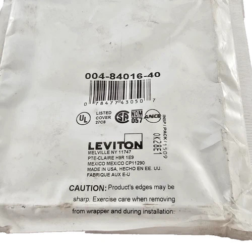 Leviton 84016 2-Gang Duplex Receptacle Wallplate, Stainless Steel — product image 2 of 3