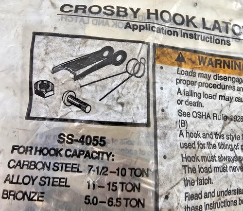 Crosby SS-4055 Stainless Steel Hook Latch Kit — primary product image