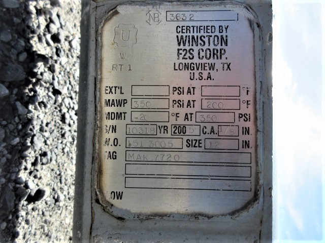 Winston F2S Corp 12" Horizontal Filter Separator — product image 13 of 15