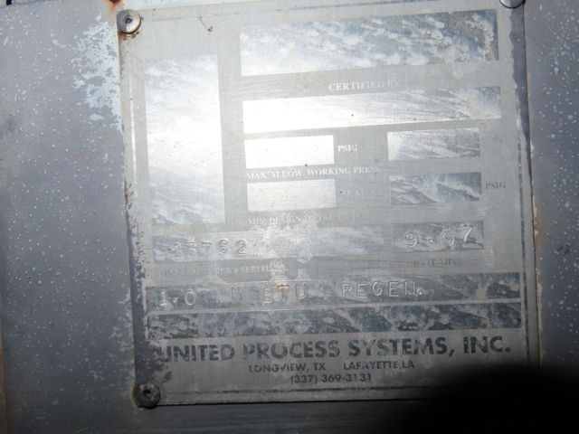 United Process Systems 1MM BTU Regenerative Line Heater, 44" x 17' — product image 12 of 14
