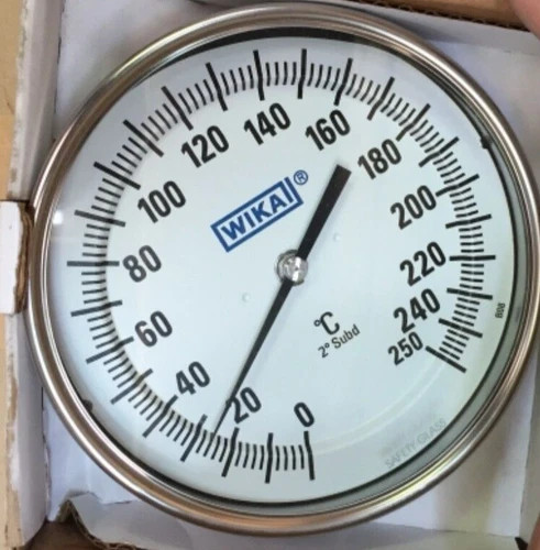 WIKA TI.52 Bimetal Thermometer, 0-250°C, 15" Stem, 1/2" NPT