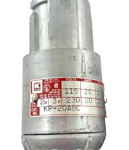 Hubbell Killark KP-20ABC KR/KRS Series Pin & Sleeve Plug 20A 115/230VAC — product image 3 of 5