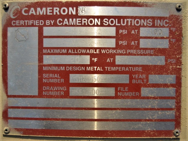 Cameron 20" x 5' High Pressure Sand Trap Separator — product image 7 of 9