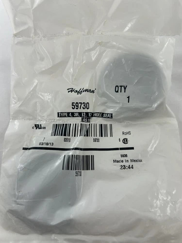 Hoffman 59730 Type 4, 3R, 12, 13 Hole Seal Closure Plug Grey