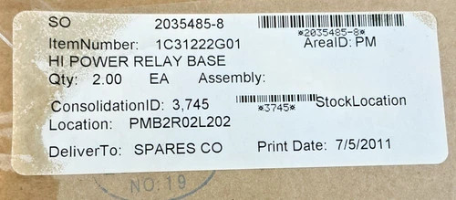 Tyco Electronics High Power Relay Base 1C31222G01 — product image 6 of 8
