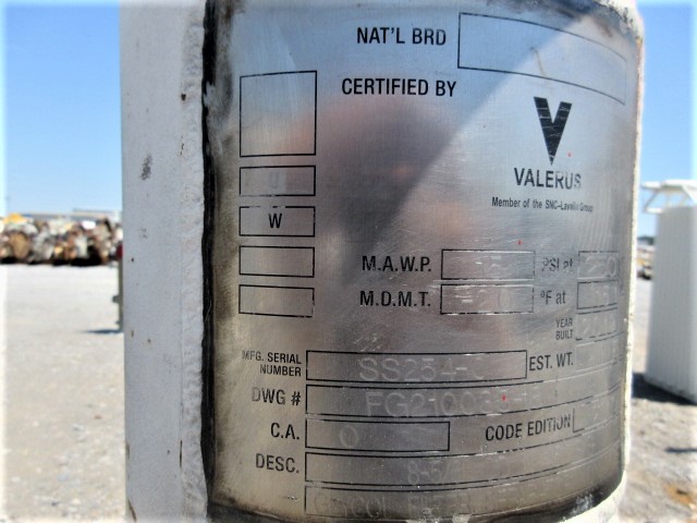 Valerus Vertical Pressure Vessel FG210033 8-5/8 in x 45 in — product image 5 of 10