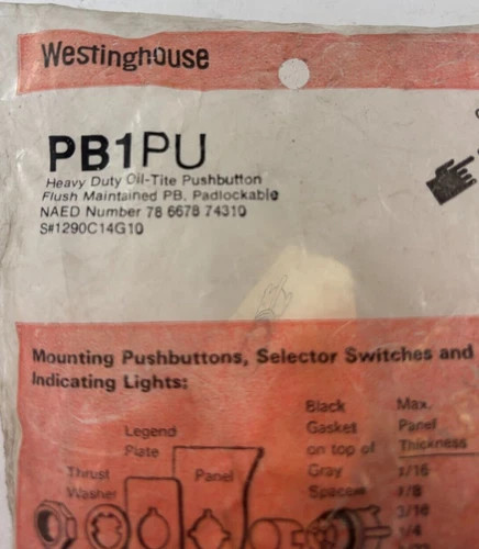 Westinghouse PB1PU Heavy Duty Oil-Tite Pushbutton — primary product image