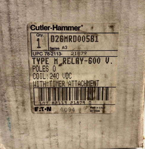 Cutler-Hammer D26MRD005B1 Type M Machine Tool Relay with Pneumatic Timer Attachment — primary product image