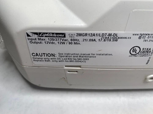 Lightalarms 2MGR12A1/LD7-M-DL LED Emergency Light — product image 4 of 4