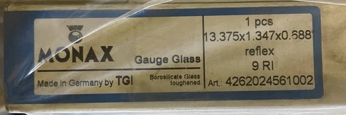 MONAX 9RI Borosilicate Reflex Gauge Glass (Lot of 3)