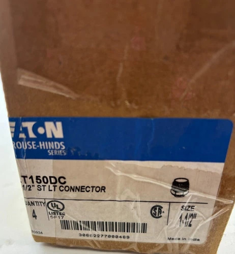 Eaton Crouse-Hinds LT150DC 1-1/2 Inch Straight Liquidtight Connector (Lot of 4)