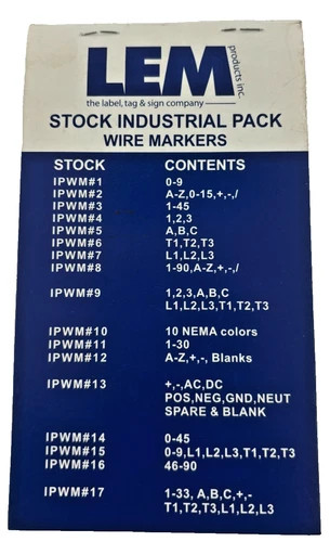 LEM Products IPWM#3 Industrial Pack Wire Markers — product image 2 of 3