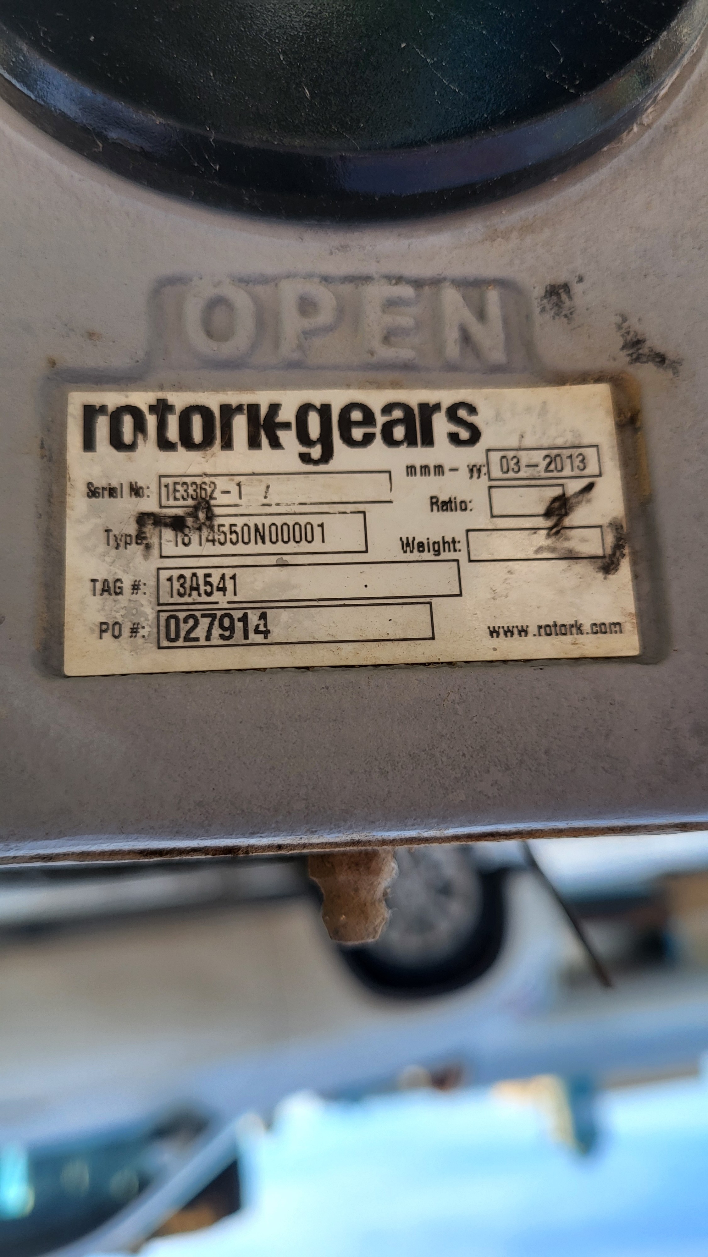 Tricentric Score Valves Class 150 6-Inch Triple Offset Butterfly Valve with Rotork Type 18 Gear Actuator — product image 3 of 4