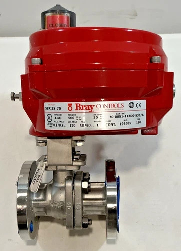 Bray Series 70 Electric Actuator with 1-1/4 Inch Flanged Ball Valve 70-0051-113D0-536/A