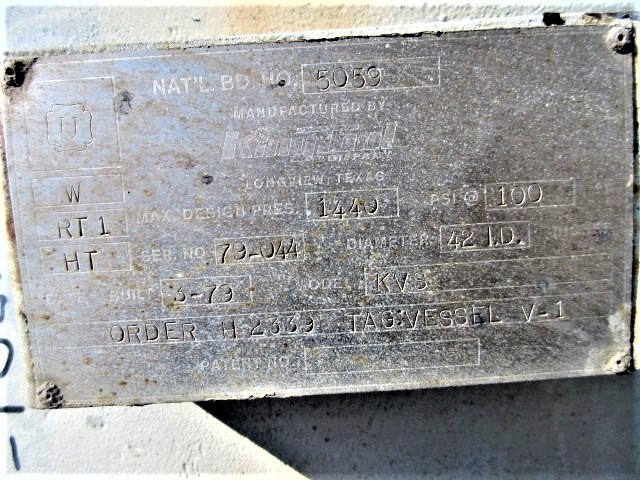 Kimray Inc. Horizontal Separator Vessel, 42" ID x 10' — product image 15 of 16