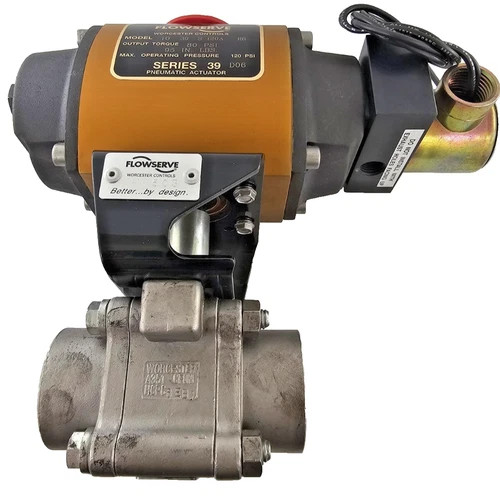 Flowserve Worcester Controls 10 39 S 120A R6 Pneumatic Actuator with 1" Ball Valve — product image 4 of 10