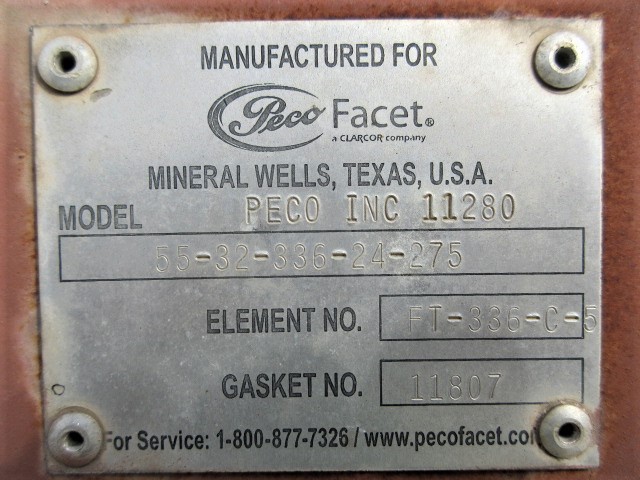 PECO Facet Series 55 Vertical Gas Coalescer Model 11280 — product image 10 of 14