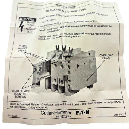 Eaton Cutler-Hammer Freedom Series Heater Pack H2006B-3 — product image 6 of 6