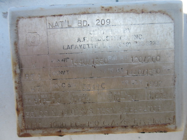 A.F. Industries 36" x 10' 3-Phase Horizontal Test Separator — product image 2 of 10