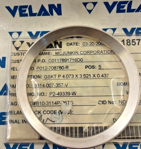 Velan Spiral Wound Gasket GSKT P 4.073 x 3.521 x 0.437 9314-007-357-V — product image 2 of 2