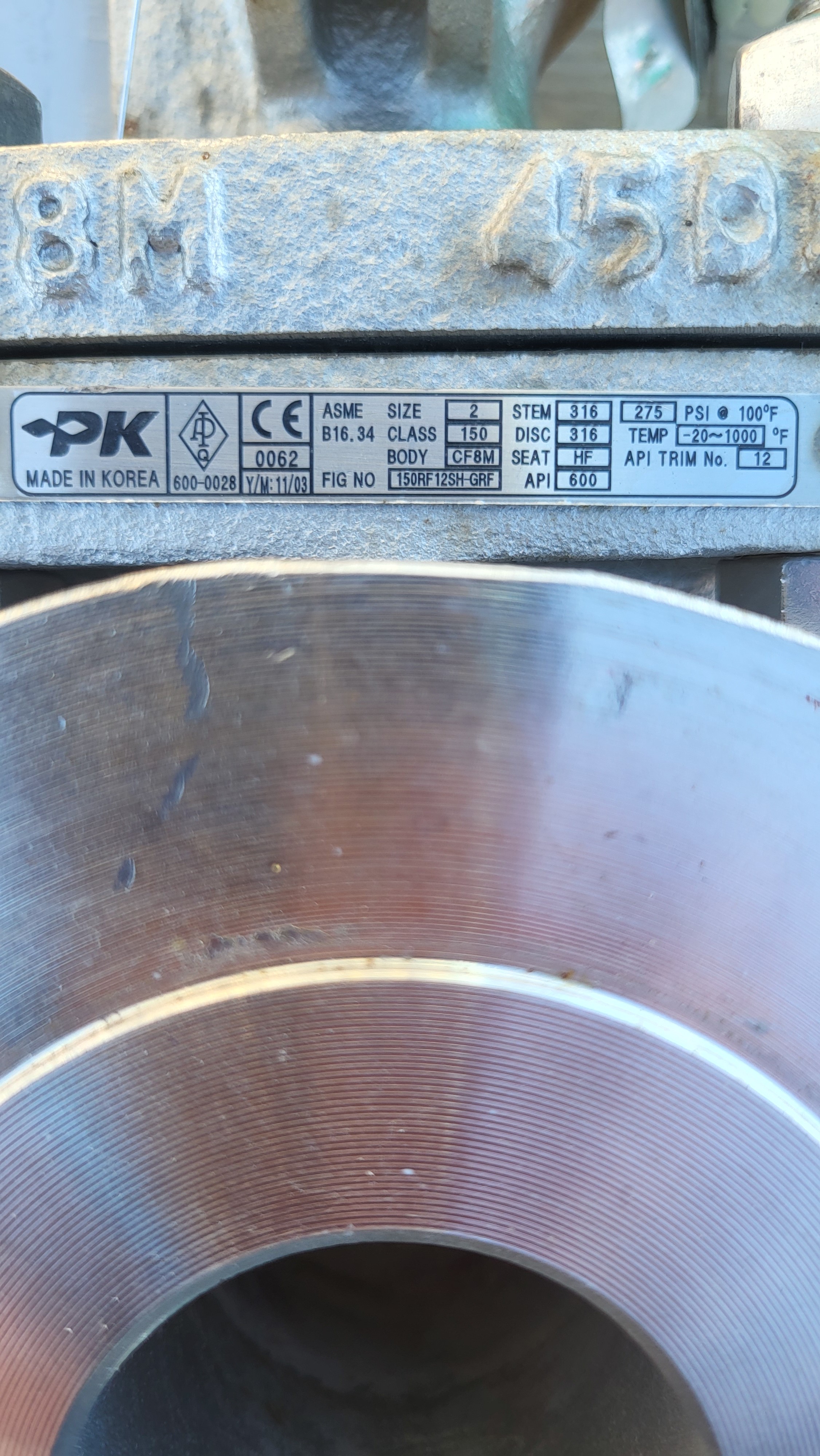 PK Valve 2-Inch Class 150 Stainless Steel Gate Valve Fig. No. 150RF12SH-GRF High-Temp — product image 3 of 3