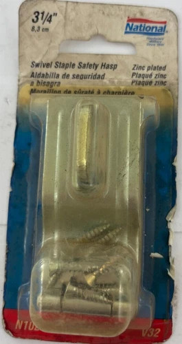 National Hardware Swivel Staple Safety Hasp 3 1/4" Zinc Plated N102-855 — primary product image