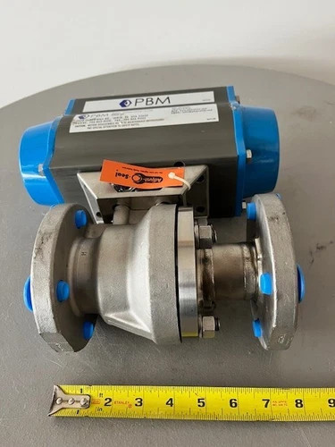 PBM 1.5 Inch ANSI 150 Flanged Ball Valve ANH-G1L-K-F388 with Pneumatic Actuator PAVC-L453-S-0100 — product image 2 of 7