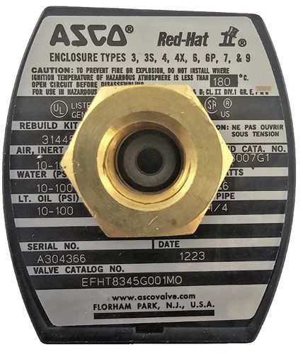 Asco Red-Hat II Explosionproof Solenoid Valve EFHT8345G001MO 1/4" NPT 4-Way — primary product image
