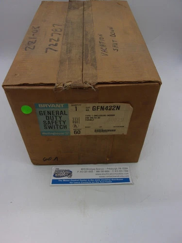 Bryant GFN422N General Duty Safety Switch 60A 240V 3P Fusible NEMA1 — product image 2 of 2