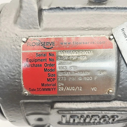Flowserve Durco 2K3x1.5-10ARV MK3 STD Chemical Process Centrifugal Pump — product image 5 of 7