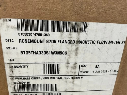 Rosemount 8705 Flanged Magnetic Flow Meter 8705THA030S1W3N5G6 — product image 6 of 9