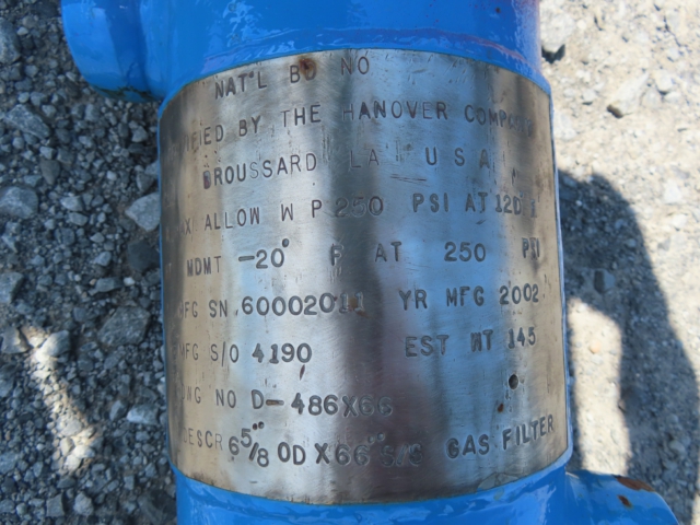 Hanover Gas Filter 6 5/8" OD x 66" LG — product image 6 of 11