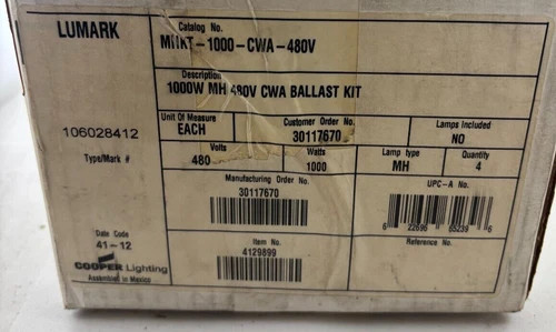 Lumark Cooper Lighting MHKT-1000-CWA-480V 1000W MH 480V CWA Ballast Kit — primary product image